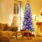 Pre-Lit Hinged Christmas Tree Snow Flocked with 9 Modes Remote Control Lights